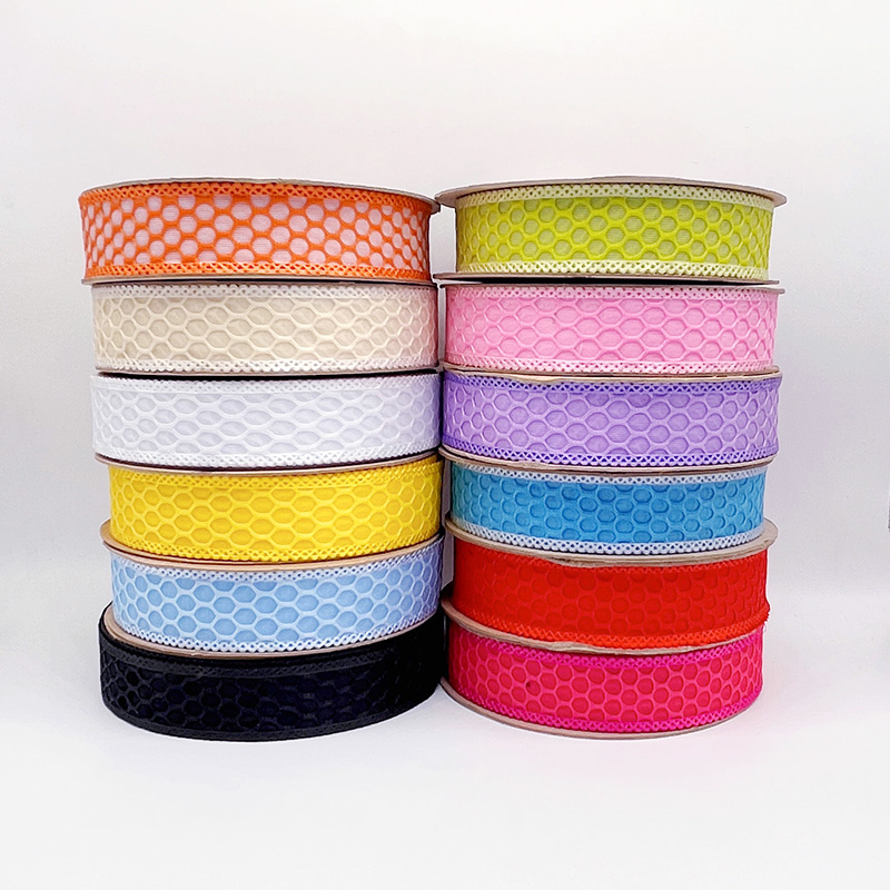 2.5cm 3.8cm honeycomb shape polyester ribbon for hairclip bow