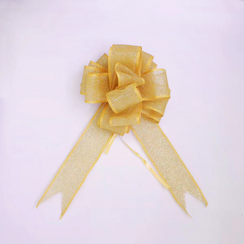 3.8cm shiny grid pull bow for gifts wrapping