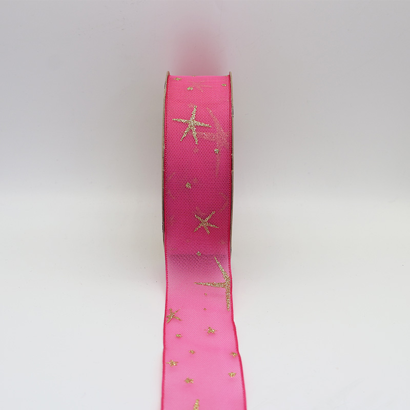 2.5cm 3.8cm starfish polyester ribbon for decoration hairclip bow