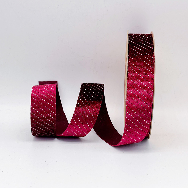 2.5cm 3.8cm velvet ribbon with shiny Diamond