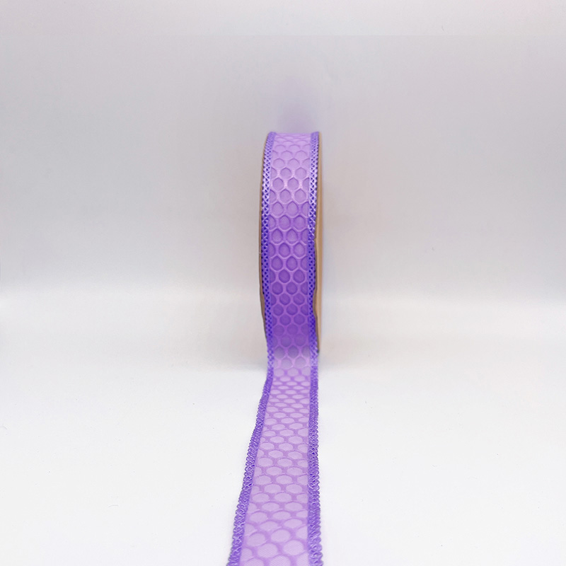 2.5cm 3.8cm honeycomb shape polyester ribbon for hairclip bow