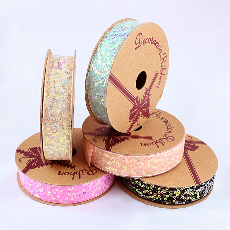 2.5cm 3.8cm shiny discs polyester ribbon for hairclip bow