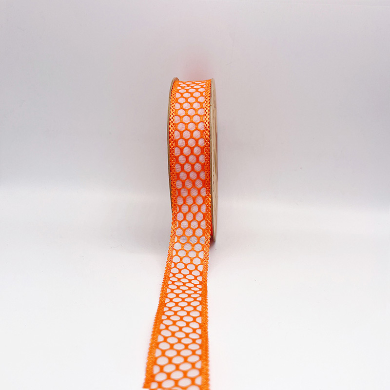 2.5cm 3.8cm honeycomb shape polyester ribbon for hairclip bow