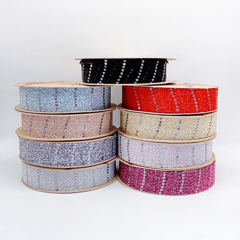 2.5cm 3.8cm horizontal striped polyester ribbon for decoration