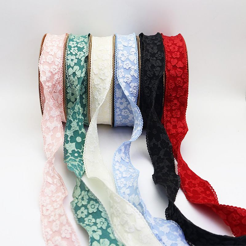 2.5cm 3.8cm jacquard process flower polyester ribbon for decoration