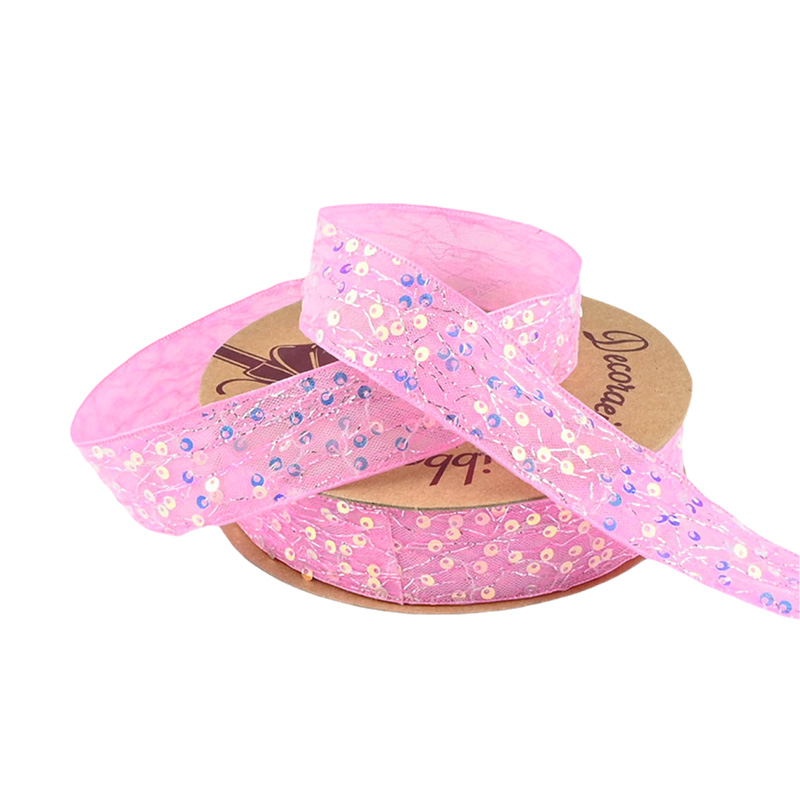 2.5cm 3.8cm shiny discs polyester ribbon for hairclip bow