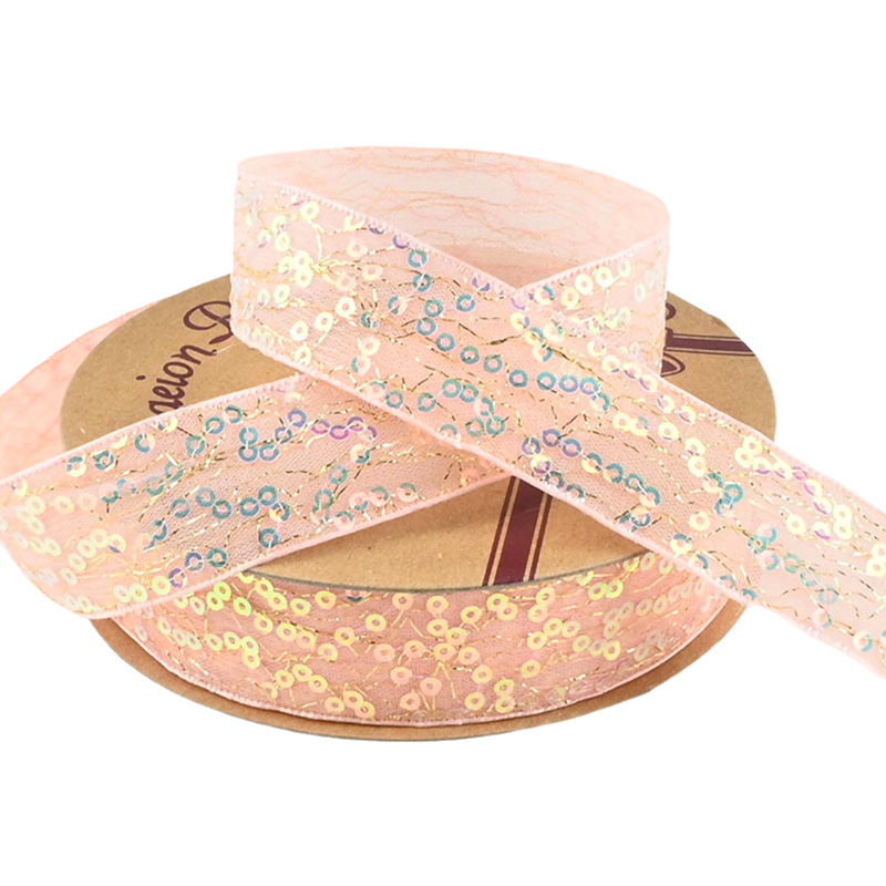 2.5cm 3.8cm shiny discs polyester ribbon for hairclip bow