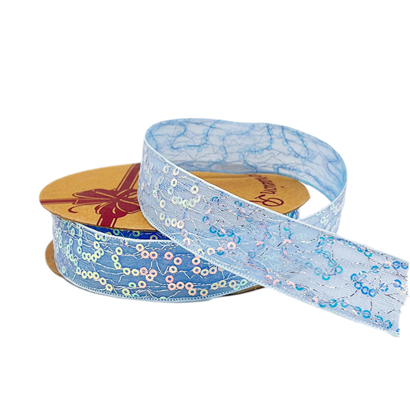 2.5cm 3.8cm shiny discs polyester ribbon for hairclip bow