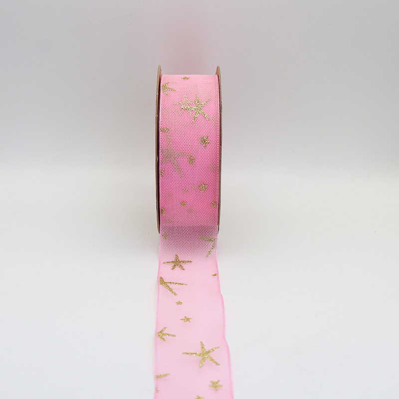 2.5cm 3.8cm starfish polyester ribbon for decoration hairclip bow