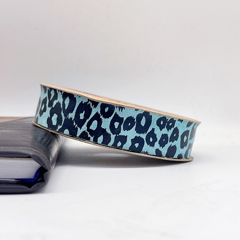 2.5cm 3.8cm polyester ribbon with Leopard Polka Dots