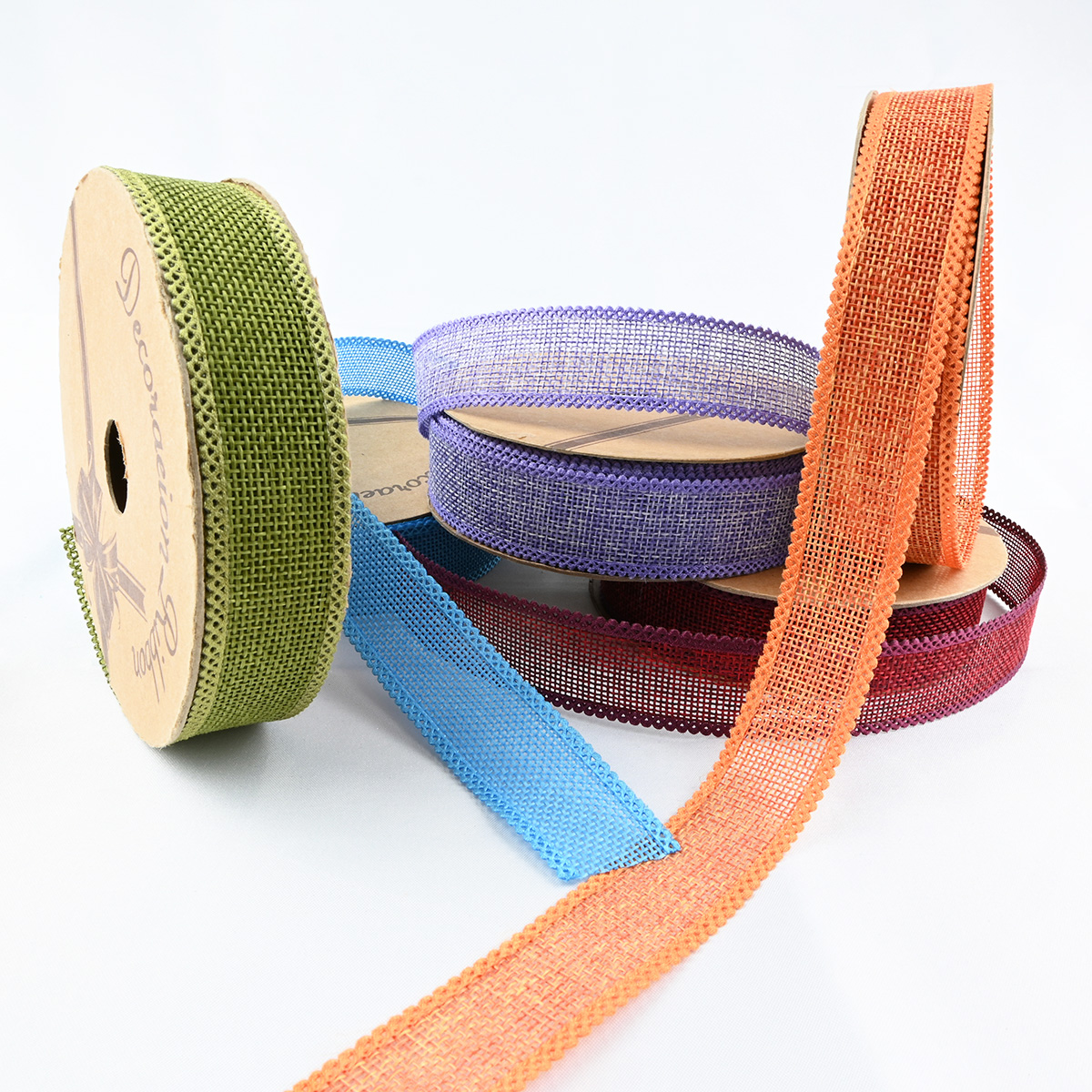 solid color 2.5cm 3.8cm Straight edge burlap ribbon