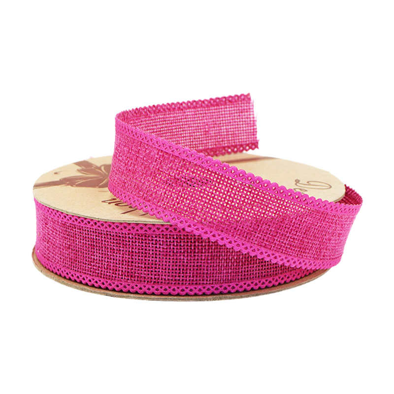 solid color 2.5cm 3.8cm Straight edge burlap ribbon