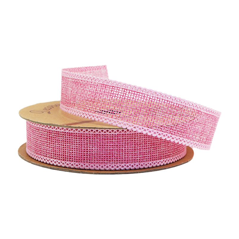 solid color 2.5cm 3.8cm Straight edge burlap ribbon