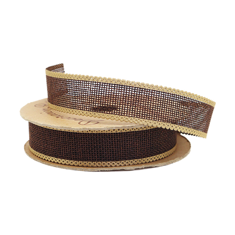 solid color 2.5cm 3.8cm Straight edge burlap ribbon