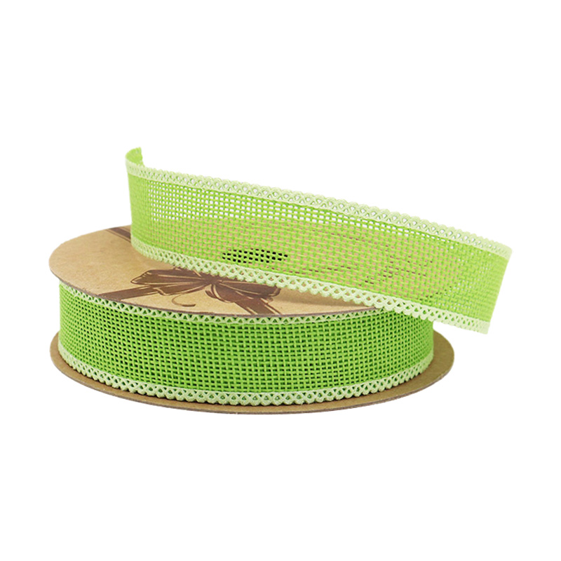 solid color 2.5cm 3.8cm Straight edge burlap ribbon