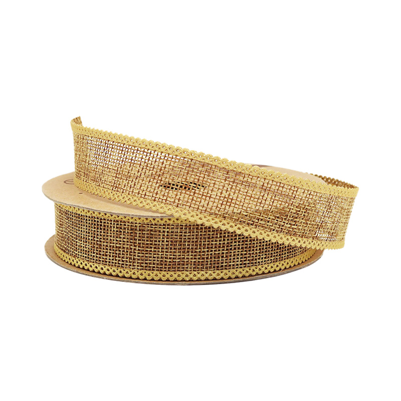 solid color 2.5cm 3.8cm Straight edge burlap ribbon