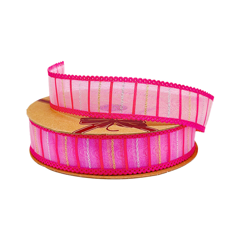 2.5cm 3.8cm horizontal stripes polyester ribbon for hairclip bow