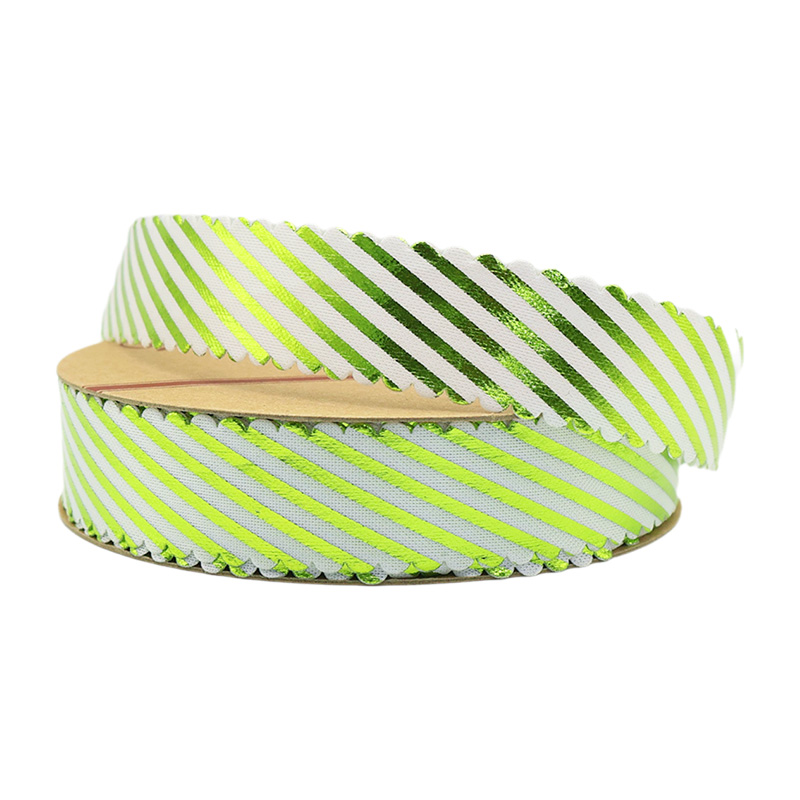 2.5cm 3.8cm diagonal stripes polyester ribbon for decoration