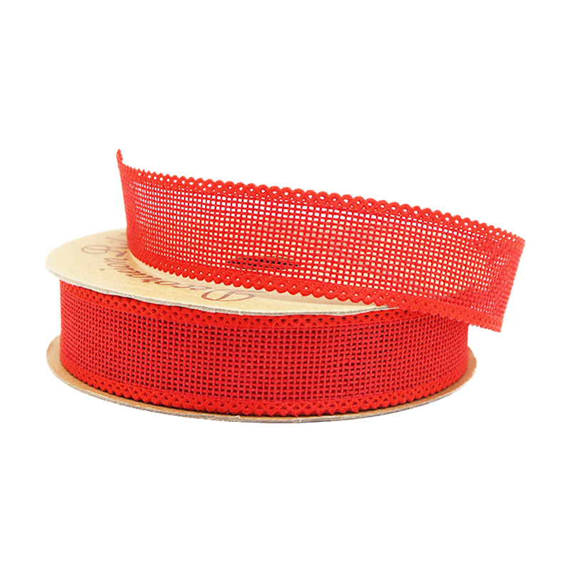 solid color 2.5cm 3.8cm Straight edge burlap ribbon