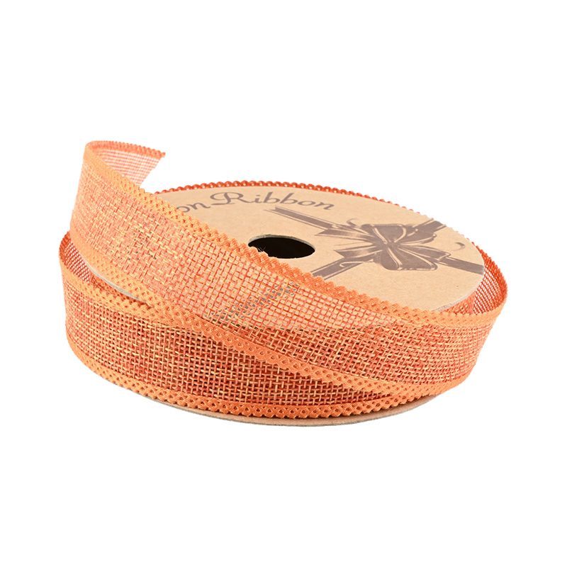 solid color 2.5cm 3.8cm Straight edge burlap ribbon