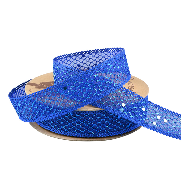 2.5cm 3.8cm shiny grid polyester ribbon for decoration