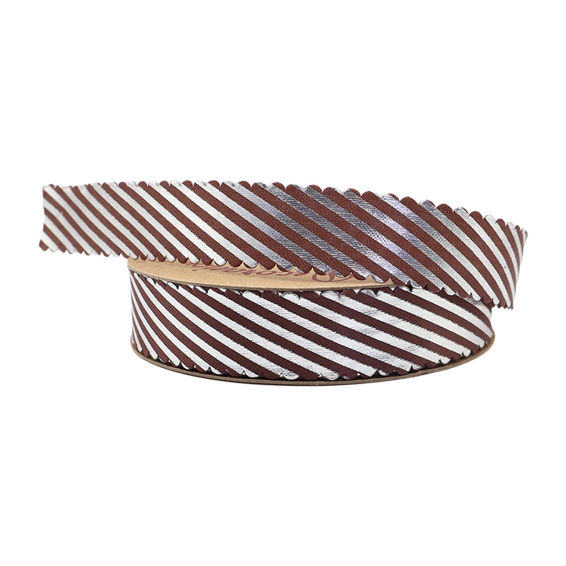 2.5cm 3.8cm diagonal stripes polyester ribbon for decoration