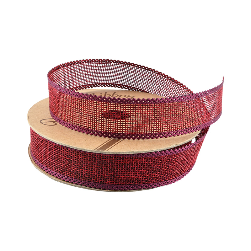 solid color 2.5cm 3.8cm Straight edge burlap ribbon