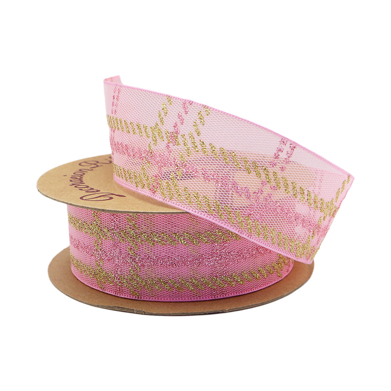 2.5cm 3.8cm shiny grid polyester ribbon for hairclip bow2.5cm 3.8cm shiny grid polyester ribbon for hairclip bow