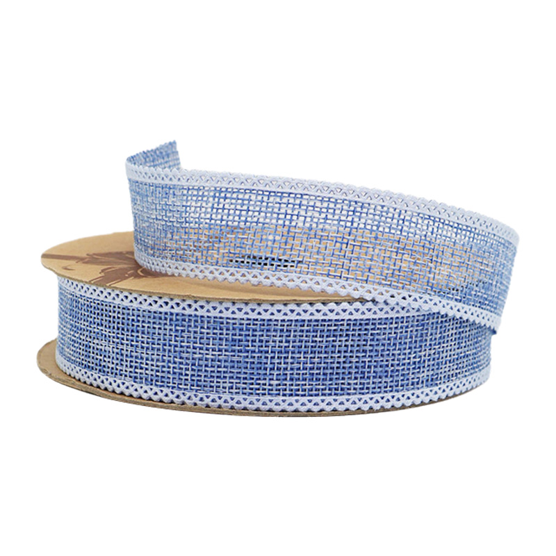 solid color 2.5cm 3.8cm Straight edge burlap ribbon